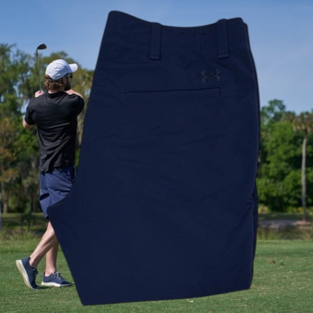 Under Armour Blue Flat Front Performance Stretch Wicking Men's Golf Shorts 40